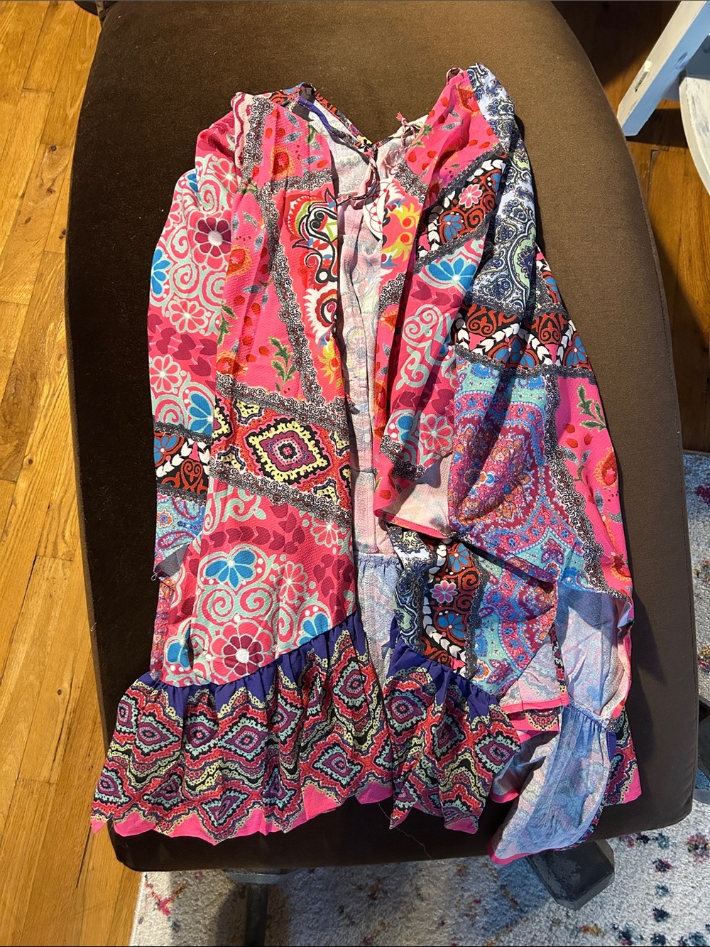 Umgee Hot Pink Paisley & Floral Boho Top